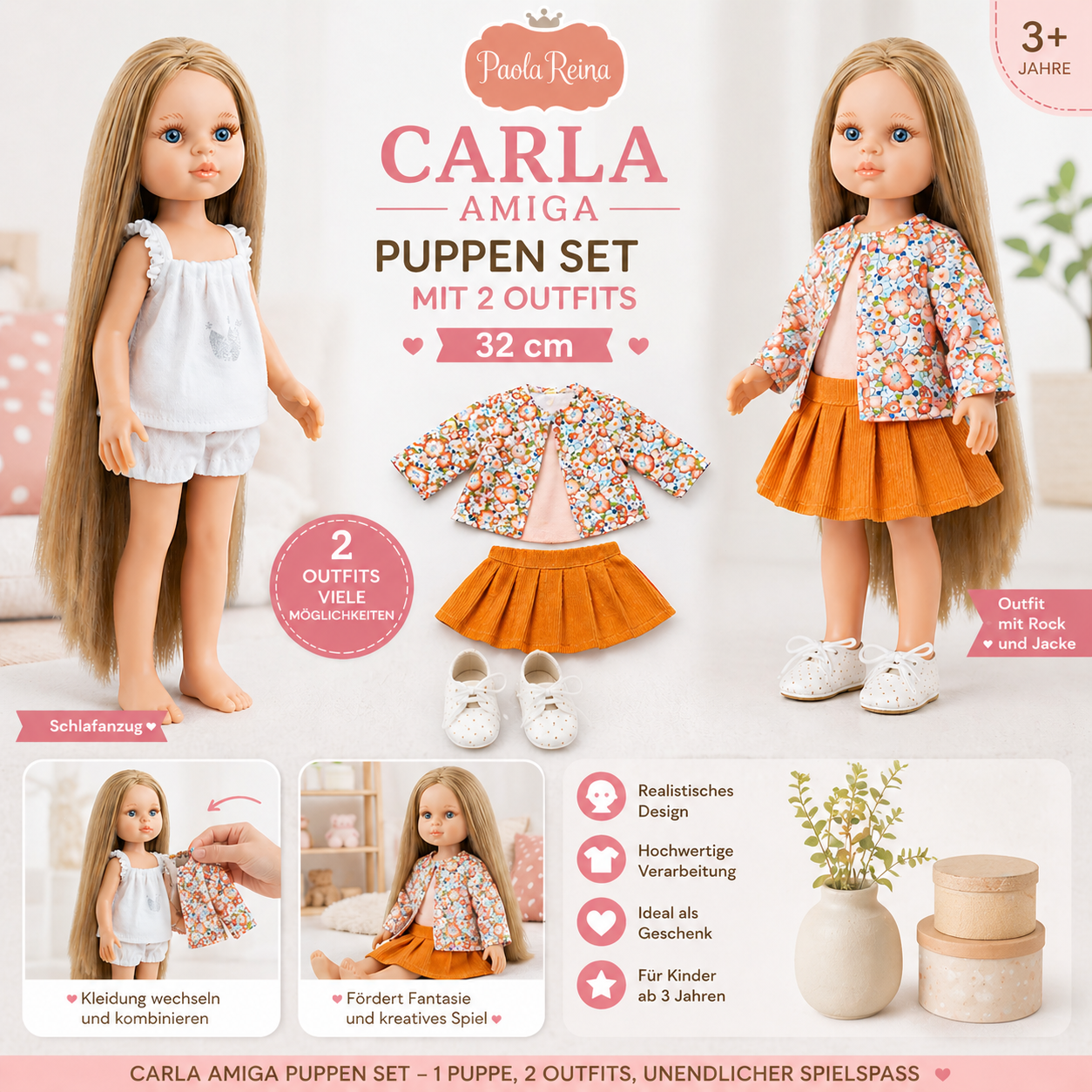Carla Amiga von Paola Reina – Set mit Kleidung und Schuhen