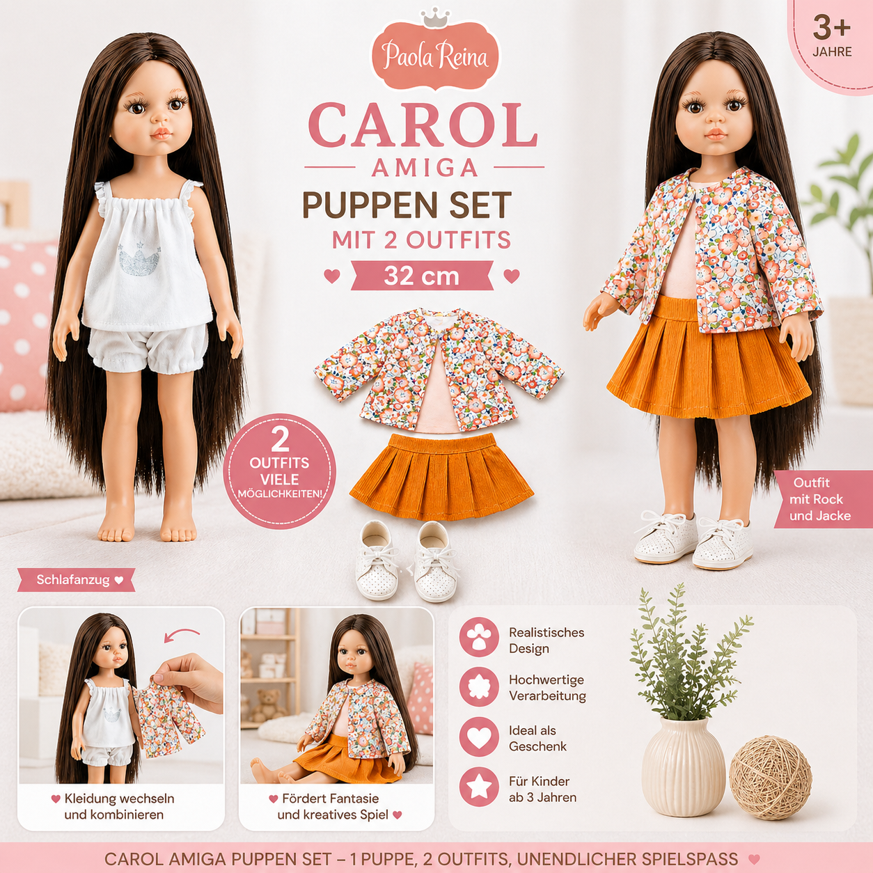 Carol Amiga von Paola Reina – Set mit Kleidung und Schuhen
